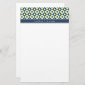 Addieren Sie Ihr Namens| geometrisches Gold u. Briefpapier (Vorne/Hinten)