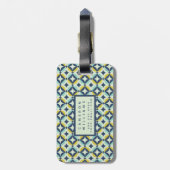 Addieren Sie Ihr Namens| geometrisches Gold u. Gepäckanhänger (Rückseite vertikal)