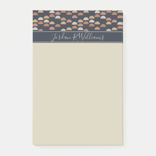 Addieren Sie Ihr Namens| geometrisches halb Post-it Klebezettel (Vorderseite)