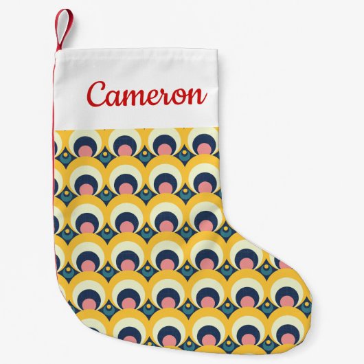 Addieren Sie Ihr Namens| geometrisches Kleiner Weihnachtsstrumpf (Vorderseite)