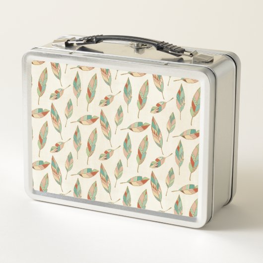 Addieren Sie Ihr Namens| geometrisches Metall Lunch Box (Rückseite)