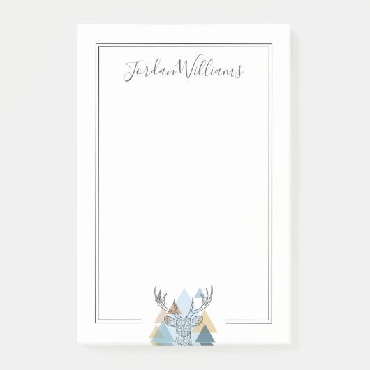 Addieren Sie Ihr Namens| geometrisches Post-it Klebezettel (Vorderseite)