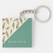 Addieren Sie Ihr Namens| geometrisches Schlüsselanhänger (Rückseite)