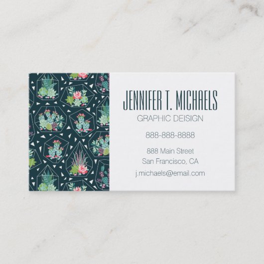 Addieren Sie Ihr Namens| geometrisches Visitenkarte (Vorderseite)