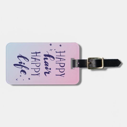 Addieren Sie Ihr Namens| glückliches Gepäckanhänger (Vorderseite horizontal)
