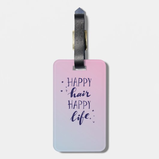 Addieren Sie Ihr Namens| glückliches Gepäckanhänger (Rückseite vertikal)