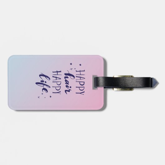 Addieren Sie Ihr Namens| glückliches Gepäckanhänger (Rückseite horizontal)