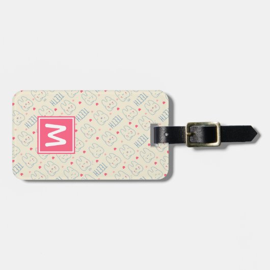 Addieren Sie Ihr Namens| glückliches Gepäckanhänger (Vorderseite horizontal)