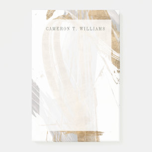 Addieren Sie Ihr Namens  Gold u. Grau Post-it Klebezettel