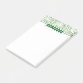 Addieren Sie Ihr Namens| grünes Biologie-Muster Post-it Klebezettel (angewinkelt)