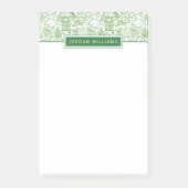 Addieren Sie Ihr Namens| grünes Biologie-Muster Post-it Klebezettel (Vorderseite)