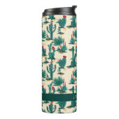 Addieren Sie Ihr Namens| grünes u. rotes Thermosbecher (Nach links gedreht)