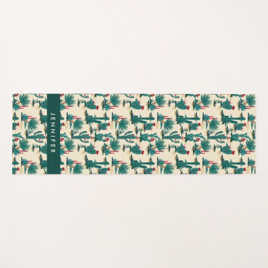 Addieren Sie Ihr Namens| grünes u. rotes Yogamatte (Vorderseite (Horizontal))