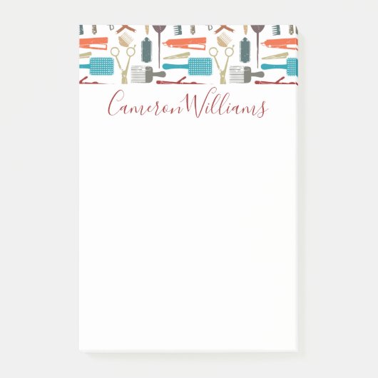 Addieren Sie Ihr Namens| Haarpflege-Muster Post-it Klebezettel (Vorderseite)