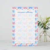 Addieren Sie Ihr Namens| helles buntes Briefpapier (Stehend Vorderseite)