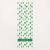 Addieren Sie Ihr Namens| hellgrünes Kaktus-Muster Yogamatte (Vorderseite)