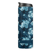 Addieren Sie Ihr Namens| klassisches blaues Thermosbecher (Nach rechts gedreht)