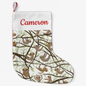 Addieren Sie Ihr Namens| lächelndes Kleiner Weihnachtsstrumpf (Vorderseite)