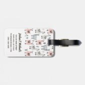 Addieren Sie Ihr Namens| lächelndes Lama-Muster Gepäckanhänger (Rückseite horizontal)