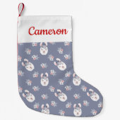 Addieren Sie Ihr Namens| Lama-u. Blumen-Muster Kleiner Weihnachtsstrumpf (Vorderseite)