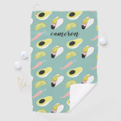 Addieren Sie Ihr Namens| lassen uns Taco über Golfhandtuch (Insitu)