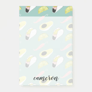 Addieren Sie Ihr Namens  lassen uns Taco über Post-it Klebezettel