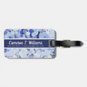 Addieren Sie Ihr Namens| lila Mikroben-Muster Gepäckanhänger (Rückseite horizontal)