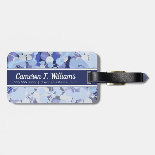 Addieren Sie Ihr Namens| lila Mikroben-Muster Gepäckanhänger (Rückseite horizontal)