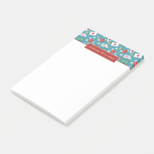 Addieren Sie Ihr Namens| medizinisches Post-it Klebezettel (angewinkelt)