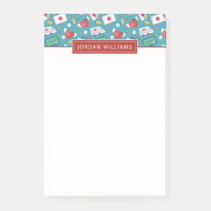 Addieren Sie Ihr Namens  medizinisches Post-it Klebezettel