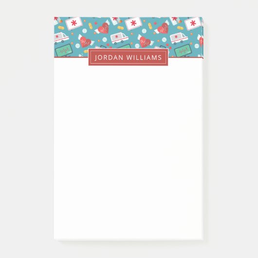 Addieren Sie Ihr Namens| medizinisches Post-it Klebezettel (Vorderseite)