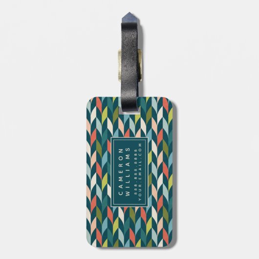 Addieren Sie Ihr Namens| Mitte- des Gepäckanhänger (Rückseite vertikal)