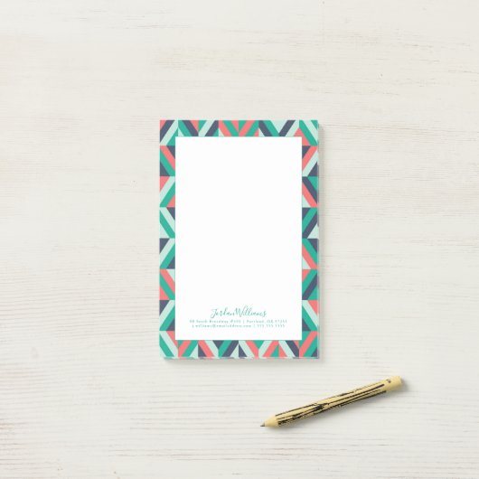 Addieren Sie Ihr Namens| Mitte- des Post-it Klebezettel (Auf Schreibtisch)