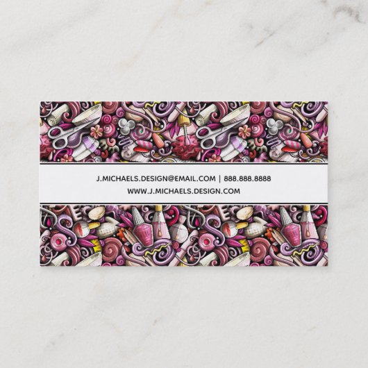 Addieren Sie Ihr Namens| Nagel-Studio-Muster Visitenkarte (Rückseite)