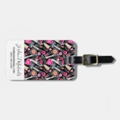 Addieren Sie Ihr Namens| Neonmake-upmuster Gepäckanhänger (Vorderseite horizontal)