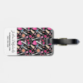 Addieren Sie Ihr Namens| Neonmake-upmuster Gepäckanhänger (Rückseite horizontal)