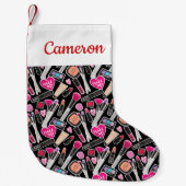 Addieren Sie Ihr Namens| Neonmake-upmuster Kleiner Weihnachtsstrumpf (Vorderseite)