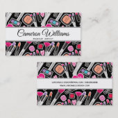 Addieren Sie Ihr Namens| Neonmake-upmuster Visitenkarte (Vorne/Hinten)