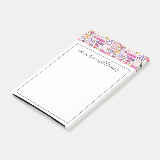 Addieren Sie Ihr Namens| niedliches Post-it Klebezettel (angewinkelt)