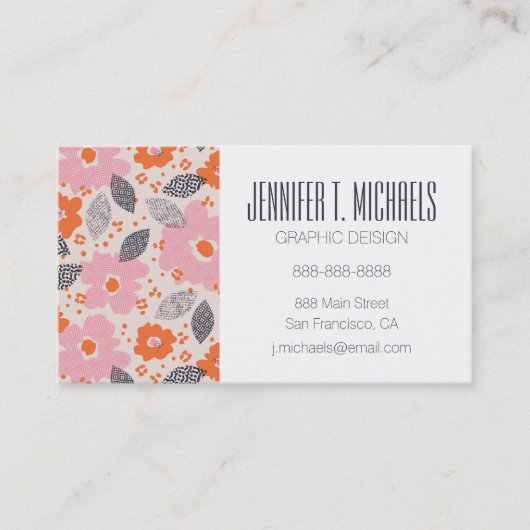 Addieren Sie Ihr Namens| niedliches Retro Visitenkarte (Vorderseite)