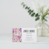 Addieren Sie Ihr Namens| niedliches Visitenkarte (Stehend Vorderseite)