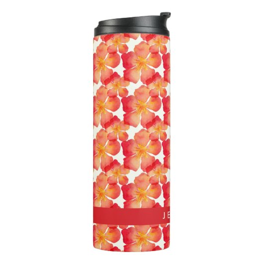 Addieren Sie Ihr Namens| orange Thermosbecher (Nach links gedreht)