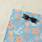 Addieren Sie Ihr Namens| Pastellseemuster Strandtuch (Beispiel)