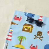 Addieren Sie Ihr Namens| Pixel-Seekunst-Muster Strandtuch (Beispiel)