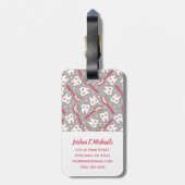 Addieren Sie Ihr Namens| Regenbogen-Zahn-Muster Gepäckanhänger (Rückseite vertikal)