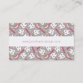 Addieren Sie Ihr Namens| Regenbogen-Zahn-Muster Visitenkarte (Rückseite)