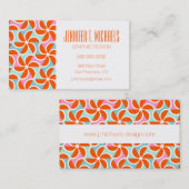 Addieren Sie Ihr Namens| Retro orange Keil-Muster Visitenkarte (Vorne/Hinten)