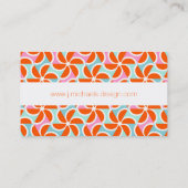 Addieren Sie Ihr Namens| Retro orange Keil-Muster Visitenkarte (Rückseite)