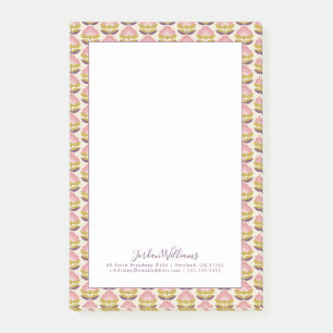 Addieren Sie Ihr Namens  Retro rosa u. lila Post-it Klebezettel