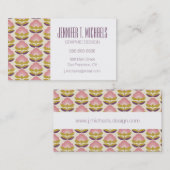 Addieren Sie Ihr Namens| Retro rosa u. lila Visitenkarte (Vorne/Hinten)